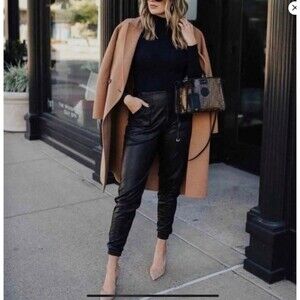 Spanx Faux Leather Joggers - EUC - Sold Out - L